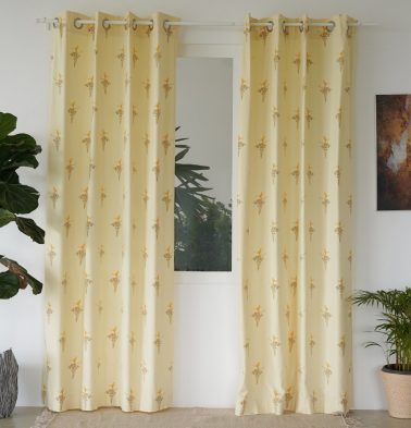 Customizable Curtain, Cotton – Nirvaanya Konna- Almond