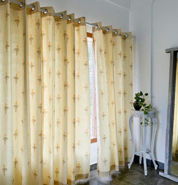 Nirvaanya Cotton Curtain - Konna -  Almond