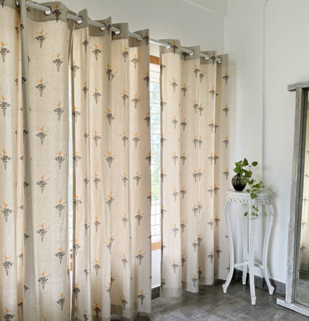 Nirvaanya Cotton Curtain - Konna - Birch Beige