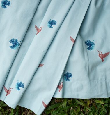 Nirvaanya Cotton Fabric – Sparrow – Baby Blue