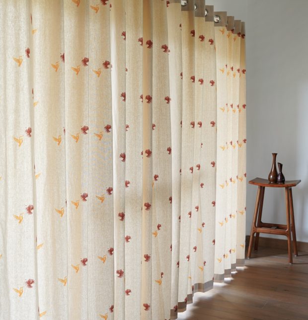 Customizable Curtain, Cotton - Nirvaanya Sparrow - Birch Beige