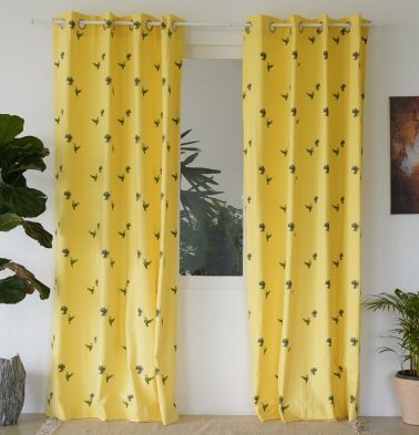 Customizable Curtain, Cotton – Nirvaanya Sparrow – Popcorn Yellow