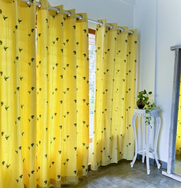 Nirvaanya Cotton Curtain - Sparrow - Popcorn Yellow