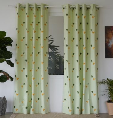 Customizable Curtain, Cotton – Nirvaanya Sparrow – Seaform Green