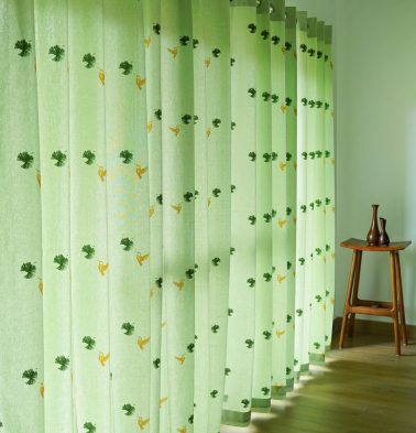 Nirvaanya Cotton Curtain – Sparrow – Seaform Green