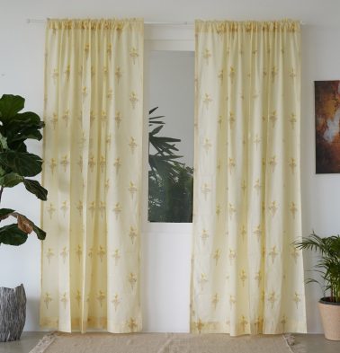 Customizable Slub Sheer Curtain, Cotton – Nirvaanya Konna- Almond