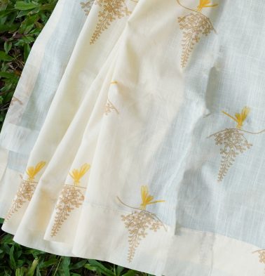 Nirvaanya Slub Sheer Cotton Fabric – Konna – Almond