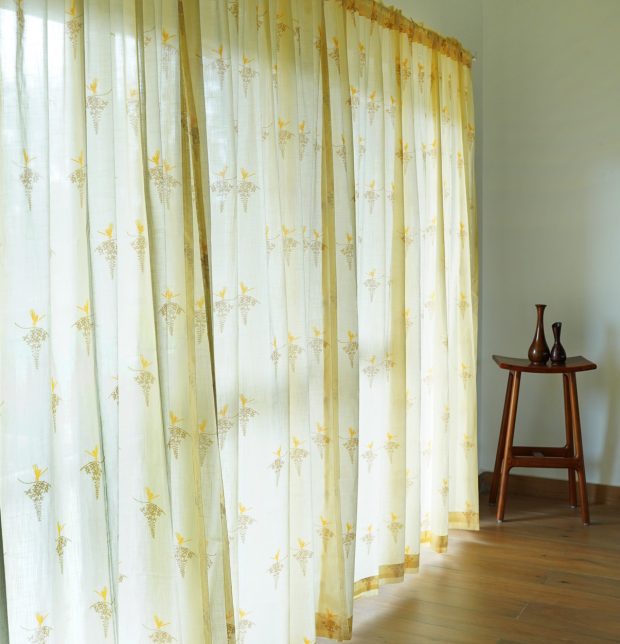 Nirvaanya Slub Sheer Cotton Curtain - Konna - Almond