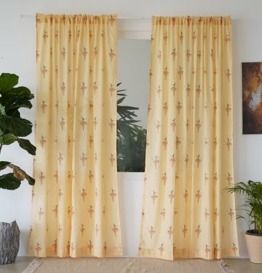 Customizable Slub Sheer Curtain, Cotton – Nirvaanya Konna- Golden Fleece