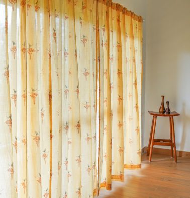 Nirvaanya Slub Sheer Cotton Curtain – Konna – Golden Fleece