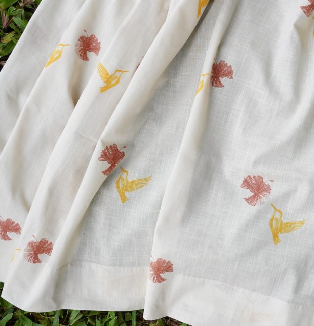 Nirvaanya Slub Sheer Cotton Fabric - Sparrow -Birch Beige