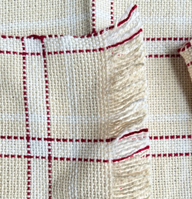 Broad Checks Cotton Table Runner Beige