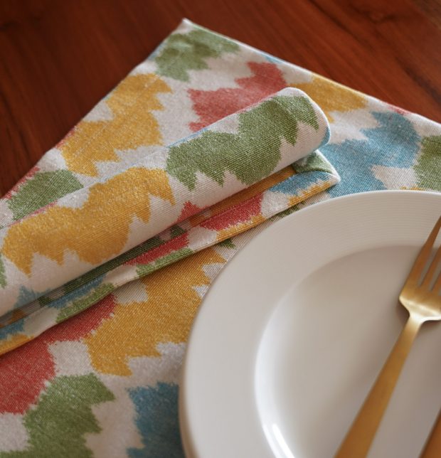 Ikat Vibrant Crown Handwoven Cotton Tablemats  - Set of 6