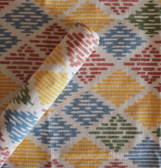 Ikat Vibrant Diamond Handwoven Cotton Table Runner