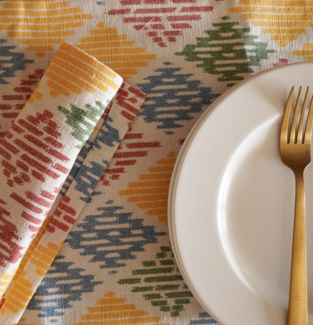 Ikat Vibrant Diamond Handwoven Cotton Tablemats  - Set of 6