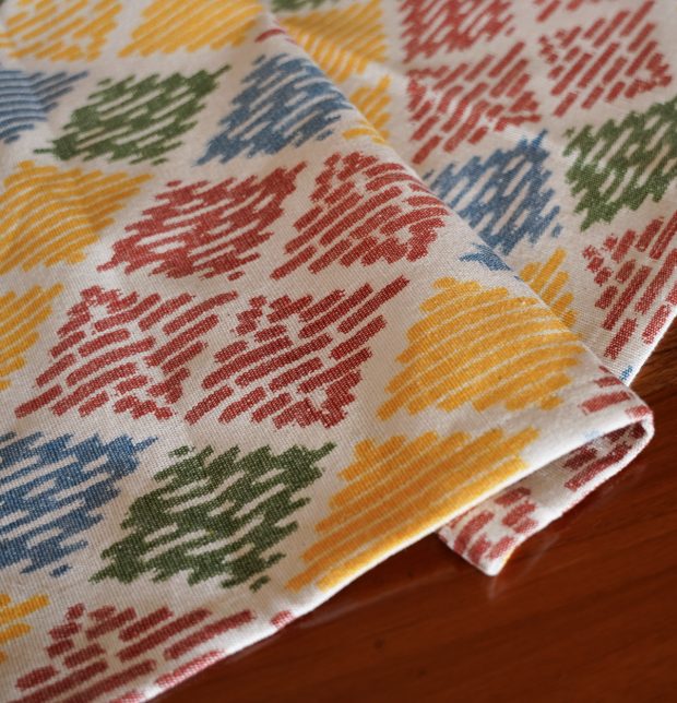 Ikat Vibrant Diamond Handwoven Cotton Table Runner