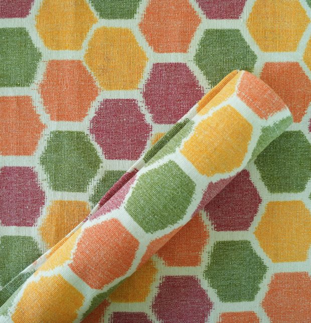 Ikat Vibrant Hexagon Handwoven Cotton Tablemats  - Set of 6