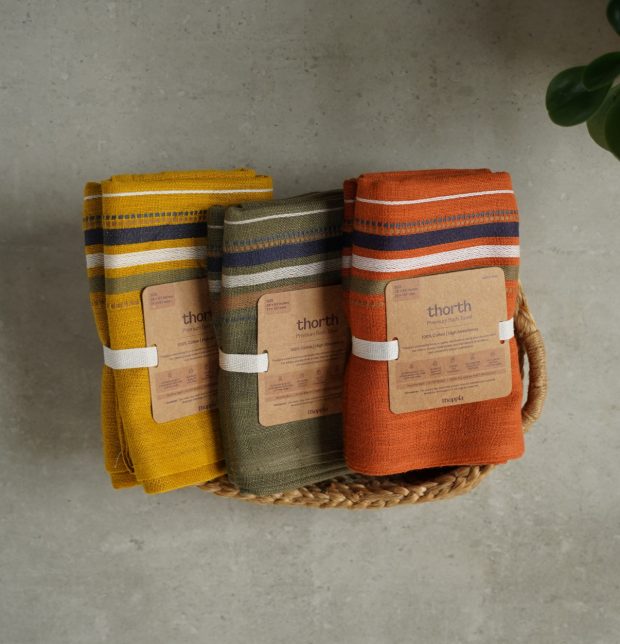 Vibrant Multicolor Thorth | Premium Cotton Bath Towel | Combo of 3