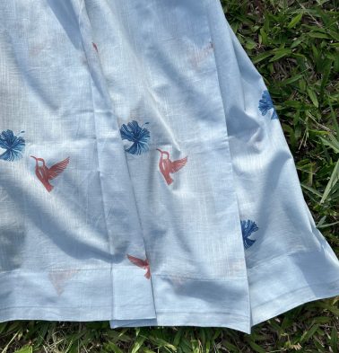 Nirvaanya Slub Sheer Cotton Fabric – Sparrow -Baby Blue