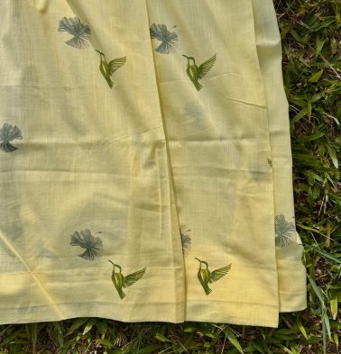 Nirvaanya Slub Sheer Cotton Fabric – Sparrow – Popcorn Yellow