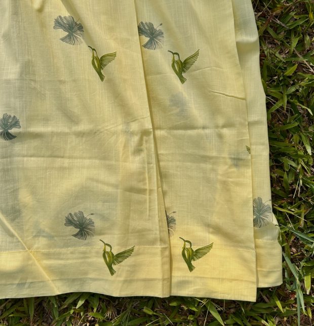 Nirvaanya Slub Sheer Cotton Fabric - Sparrow - Popcorn Yellow