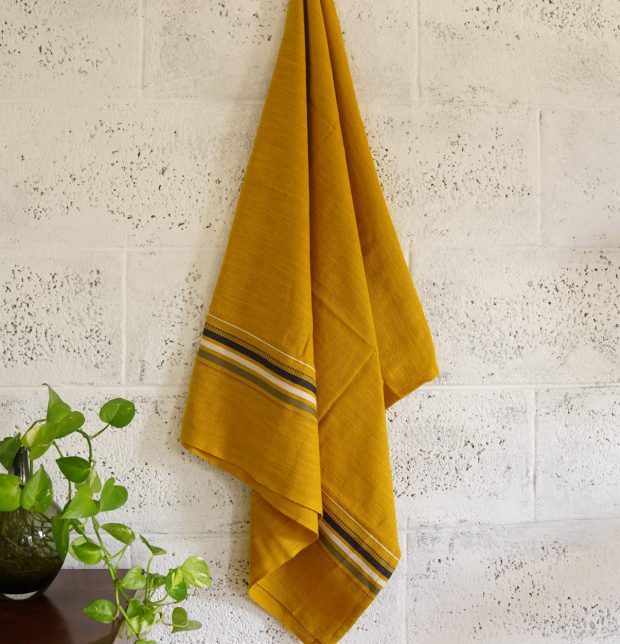 Orange & Yellow Thorth | Premium Cotton Bath Towel | Combo of 2