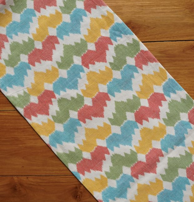 Ikat Vibrant Crown Handwoven Cotton Table Runner