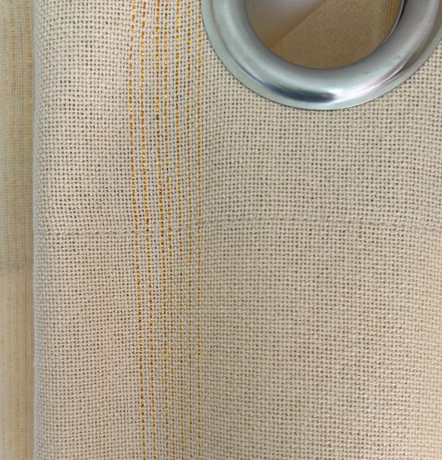 Zari Stripes Cotton Curtain Beige