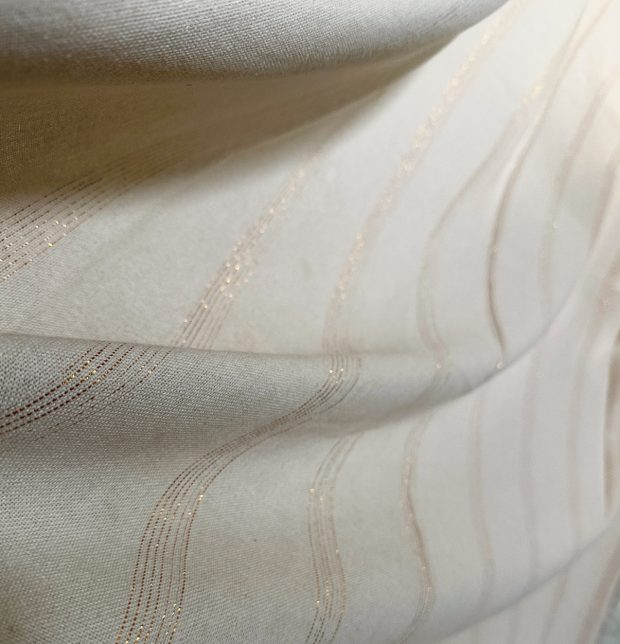 Zari Stripes Cotton Curtain Beige