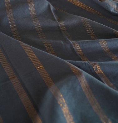 Zari Stripes Cotton Fabric Indigo