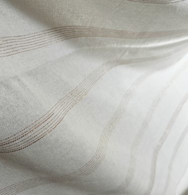 Zari Stripes Cotton Fabric White