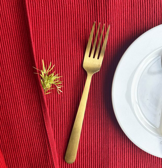 Handwoven Cotton Table mats Fiery Red - Set of 6