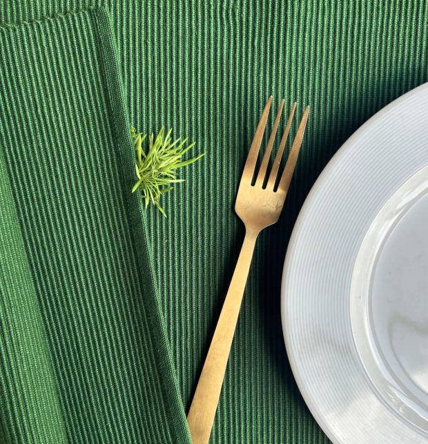 Foliage Green Tablemats & Red Napkins Combo