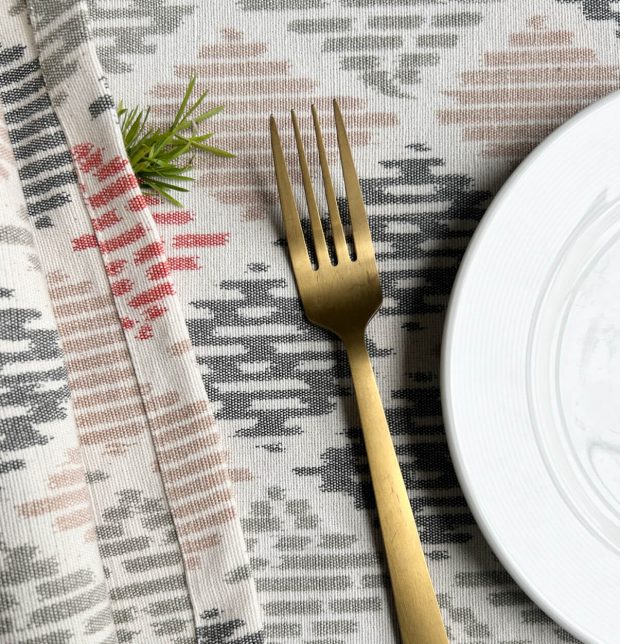 Ikat Beige Diamond Handwoven Cotton Tablemats - Set of 6