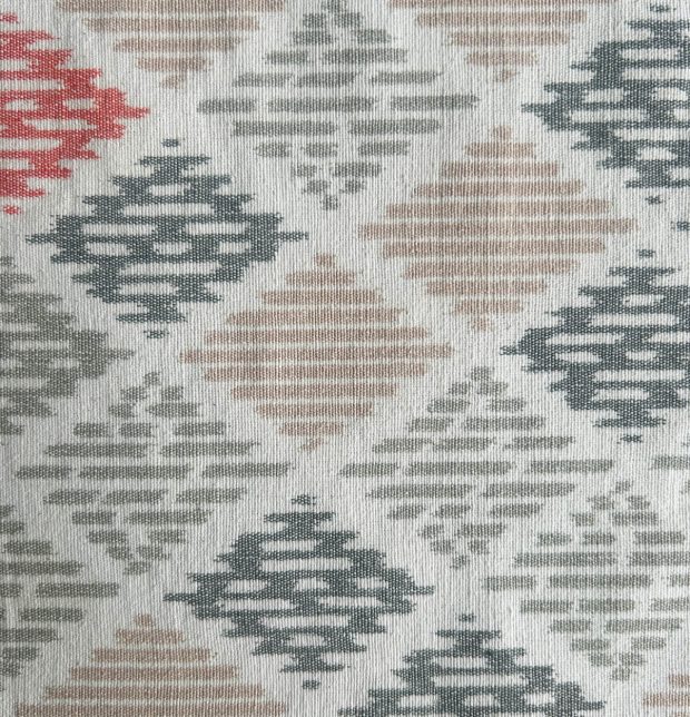 Ikat Beige Diamond Handwoven Cotton Table Runner