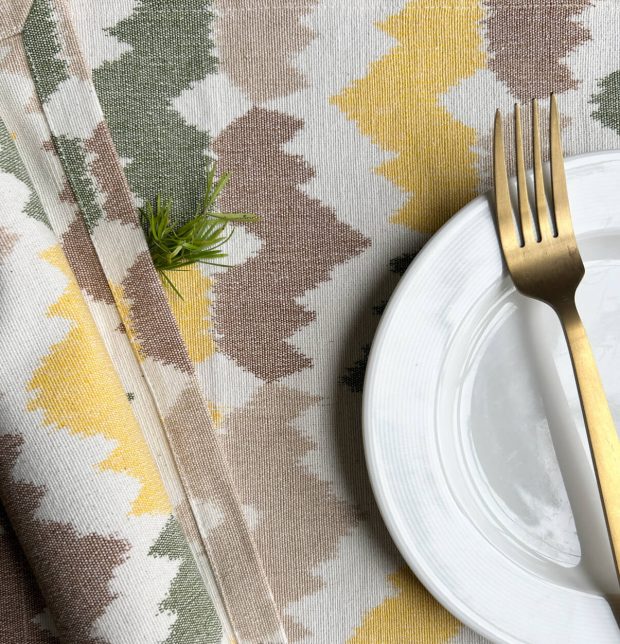 Ikat Pastel Crown Handwoven Cotton Tablemats - Set of 6