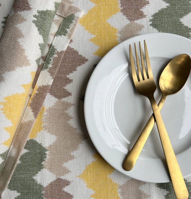 Ikat Pastel Crown Handwoven Cotton Tablemats - Set of 6