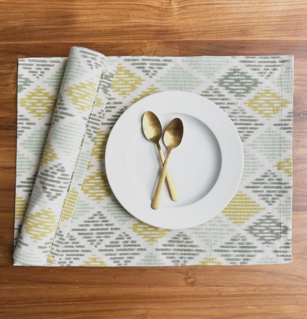 Ikat Pastel Diamond Handwoven Cotton Tablemats  - Set of 6