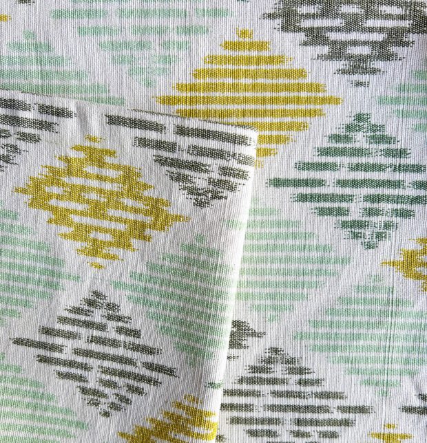 Ikat Pastel Diamond Handwoven Cotton Table Runner