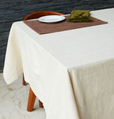 Textura Cotton Table Cloth Fog Beige