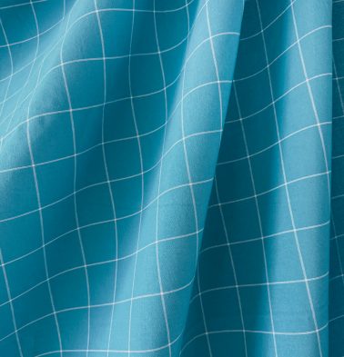 Lagom Chequered Bedsheet fabric Teal Blue/White