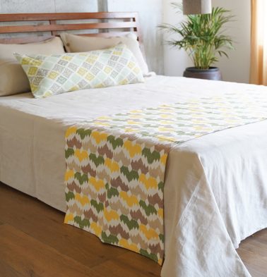 Ikat Pastel Crown Handwoven Cotton Bed Runner