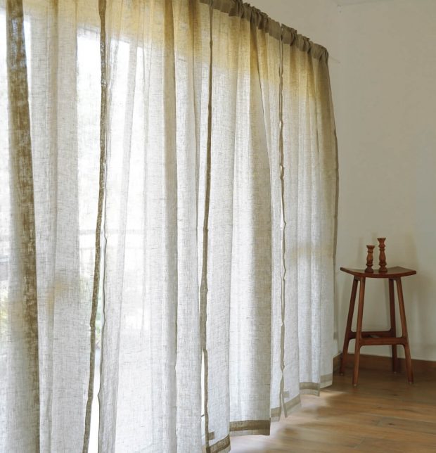 Linen Sheer Curtain Pale Beige
