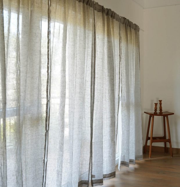 Linen Sheer Curtain Vapor Grey