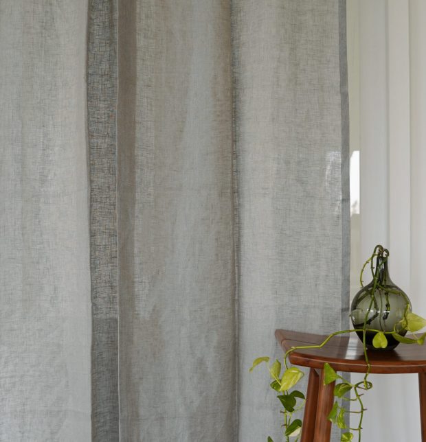 Linen Sheer Curtain Vapor Grey