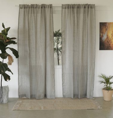 Customizable Linen Sheer Curtain – Vapor Grey