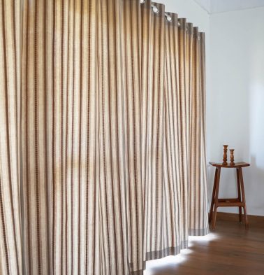 Vintage Weave Cotton Curtain Beige/Brown