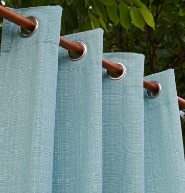 Customizable Curtain, Panama Weave Cotton – Dusty Turquoise