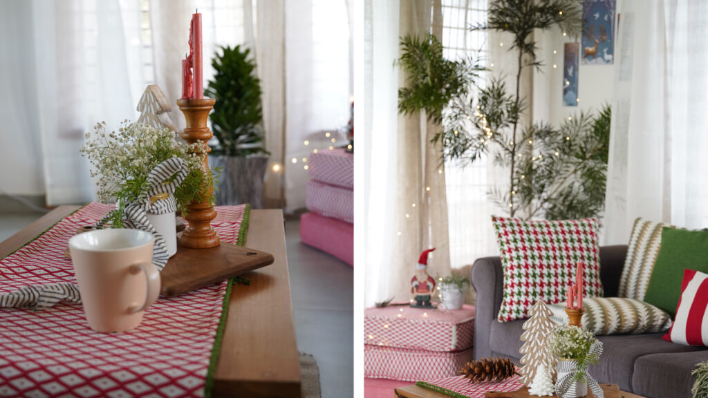 Cotton and linen Christmas decor