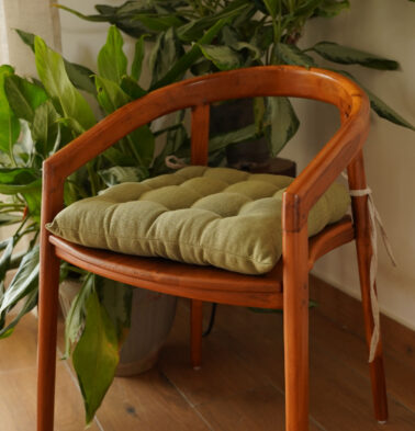 Chambray Cotton Chairpad Iguana Green